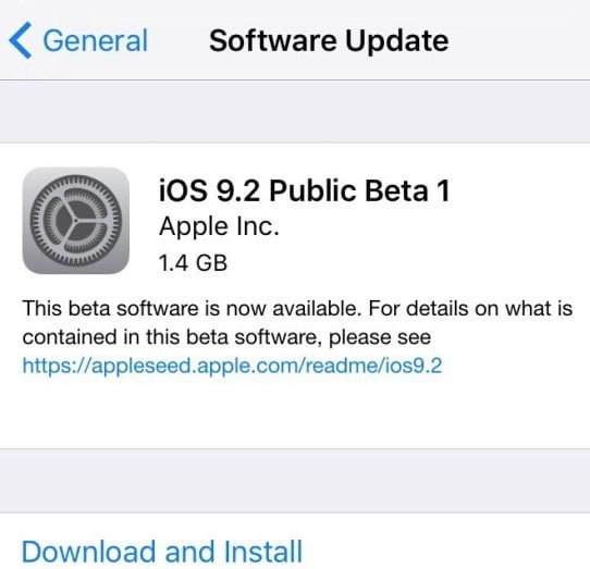 Apple iOS 9.2 Public Beta 1 sürüm yükseltmesi yayınlandı
