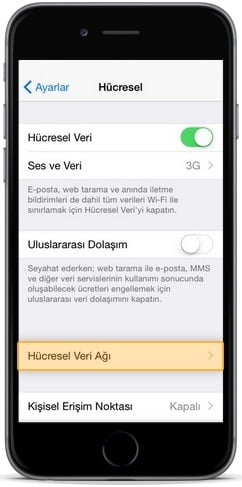 iphone 6s turkcell internet ayarları