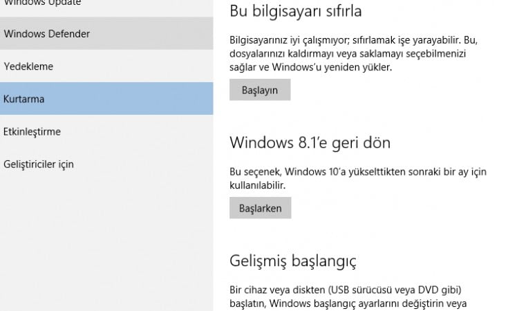 Windows 10 Şifre Kaldırma