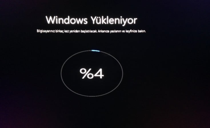 Windows 10 yükleme hatası