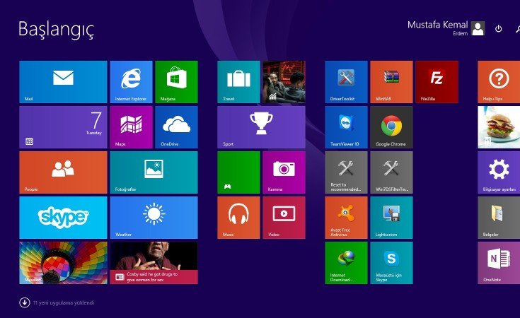 Windows 8'den Windows 8.1'e Geçme Yükseltme