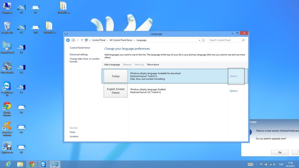 Windows 8.1 Dil Değiştirme