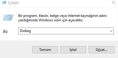 Windows 10 ekran kartına bakma