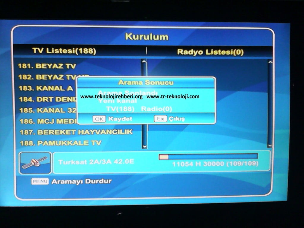 Türksat 4A Kanal Silme Uydu Kanal Ekleme Arama