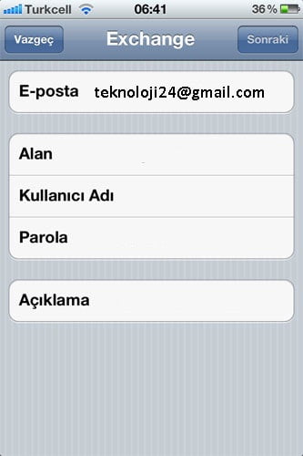 iPhone Gmail Senkronizasyonu