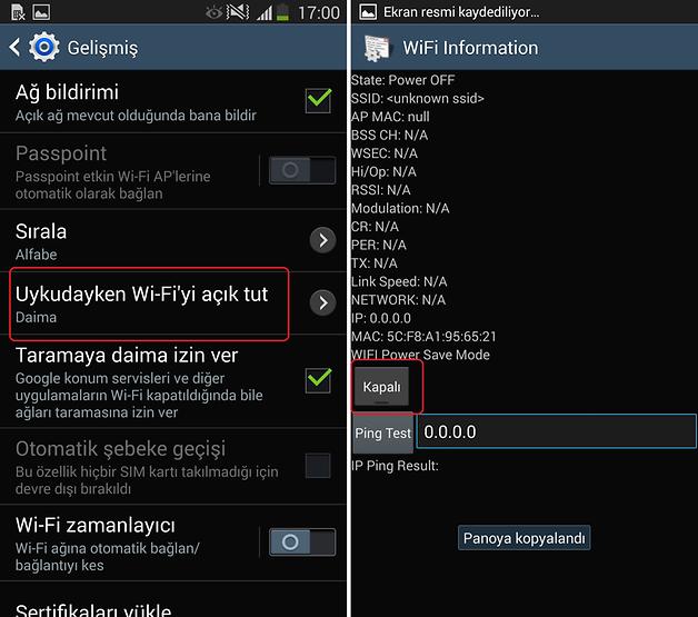 Samsung Galaxy S4 Wifi Bağlantı Sorunu
