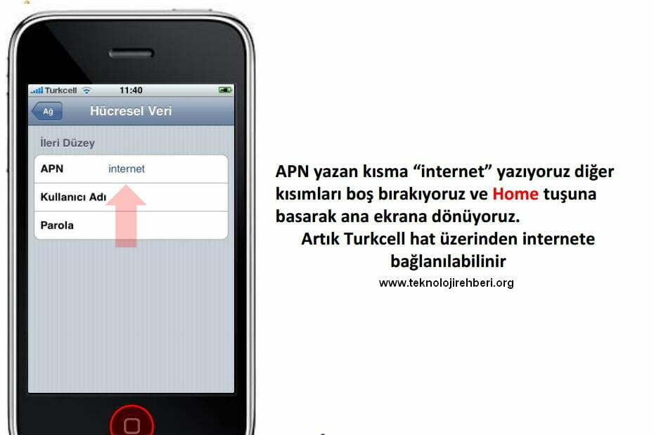 iPhone iOS cep telefonlarda Turkcell Avea Vodafone APN WAP Ayarları